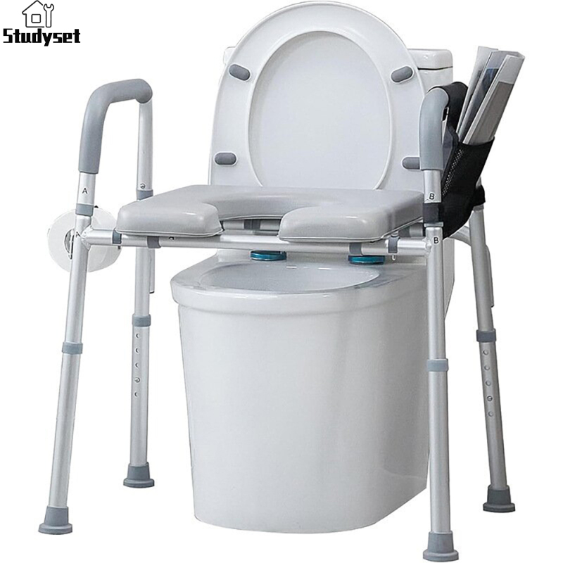 Studyset Raised Toilet Seat With Armrests Padded Seat Adjustable Height Toilet Seat Risers 300lbs Elevated Toilet Seat For Elderly ราคา 5,012 บาท*ส่งฟรี