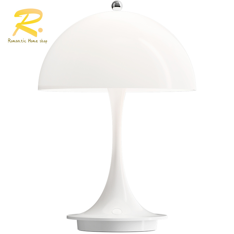 Fast Delivery Mushroom Table Lamp For Home Decor, Rechargeable Cordless Touch Control Desk Lamp, Battery Powered Stepless Dimmable Bedside Night Light For Home Living Room Office Restaurant Cafe