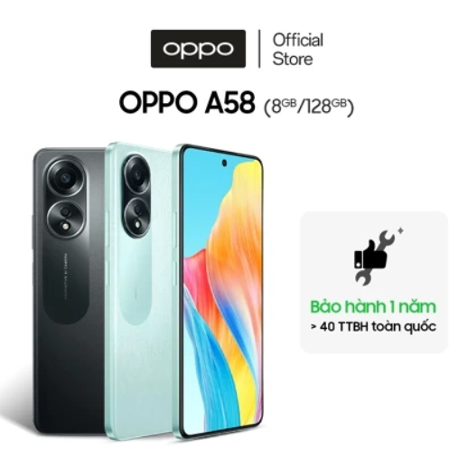 Điện thoại 0PP0 A58 (8GB/128GB) có NFC | Pin lớn 5000mAh | Sạc 33W Hàng Chính hãng Mới 100%