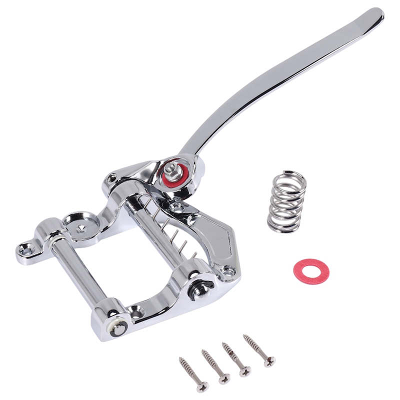 (MBNW) Guitar Vibrato Tailpiece Tremolo Flat Top Body Tremolo Unit Vibrato Bridge for Tele, SG, LP, ETC Electric Guitars(Silver)