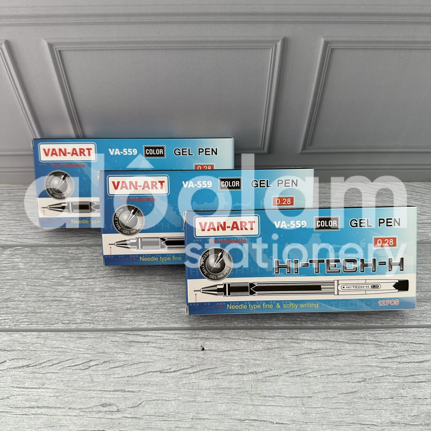 AlQolam SELUSIN ( 12 PCS ) Pulpen Hitech Gel Pen Hi-Tech-H Van-Art VA-559 0.28mm