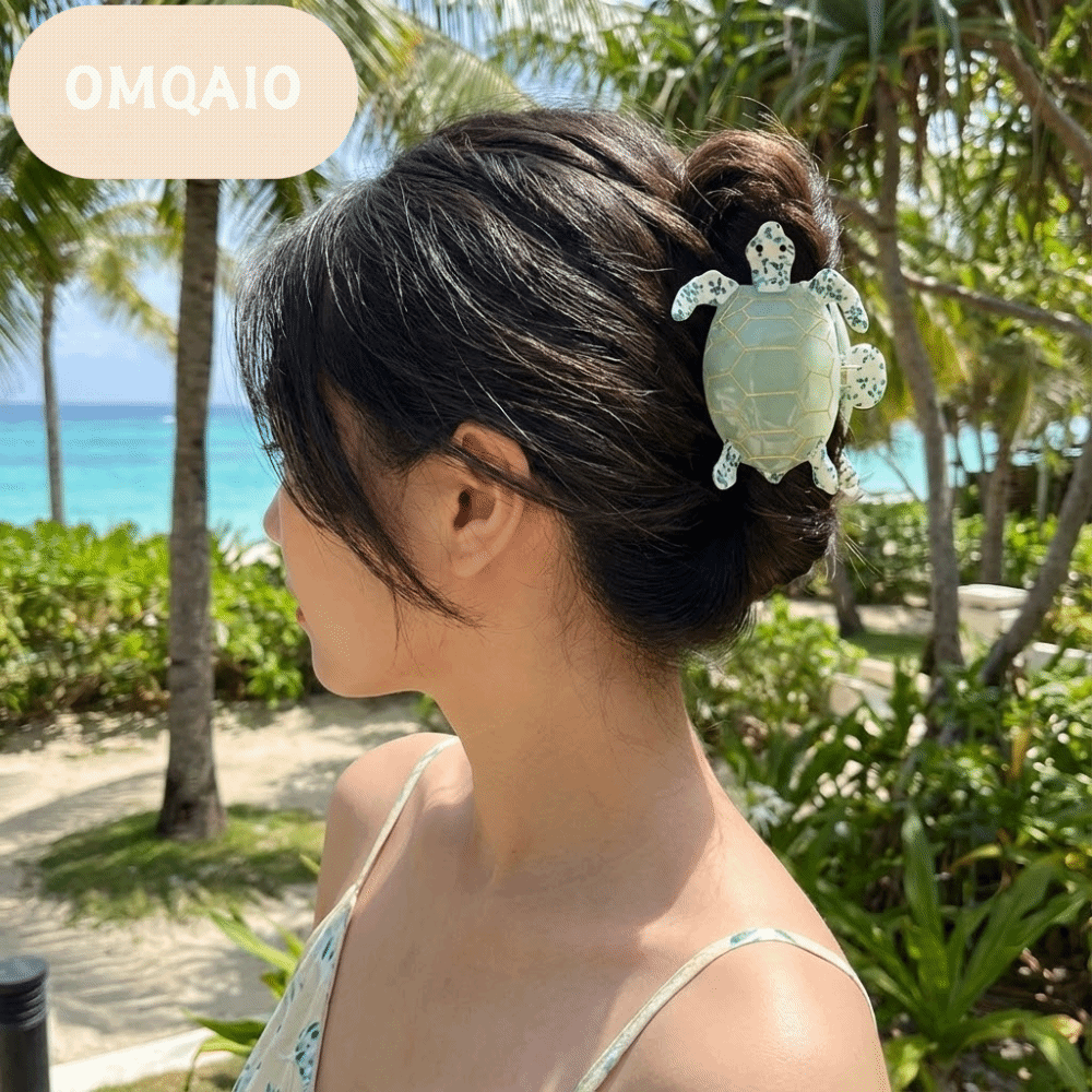 OMQAIO สร้างสรรค์สัตว์ทะเล ที่หนีบผมรูปเต่าอะซิเตท กรดอะซิติก ซีรีส์มหาสมุทร คลิปผมสัตว์ แฟชั่น ผ้าโพกศีรษะ คลิปฉลามใหญ่ สาว ราคา 71 บาท*ส่งฟรี