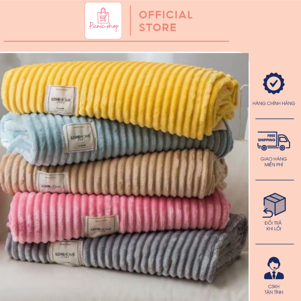 Chăn tuyết tăm kẻ, chăn văn phòng - loại đẹp-kt 2mx2m3
