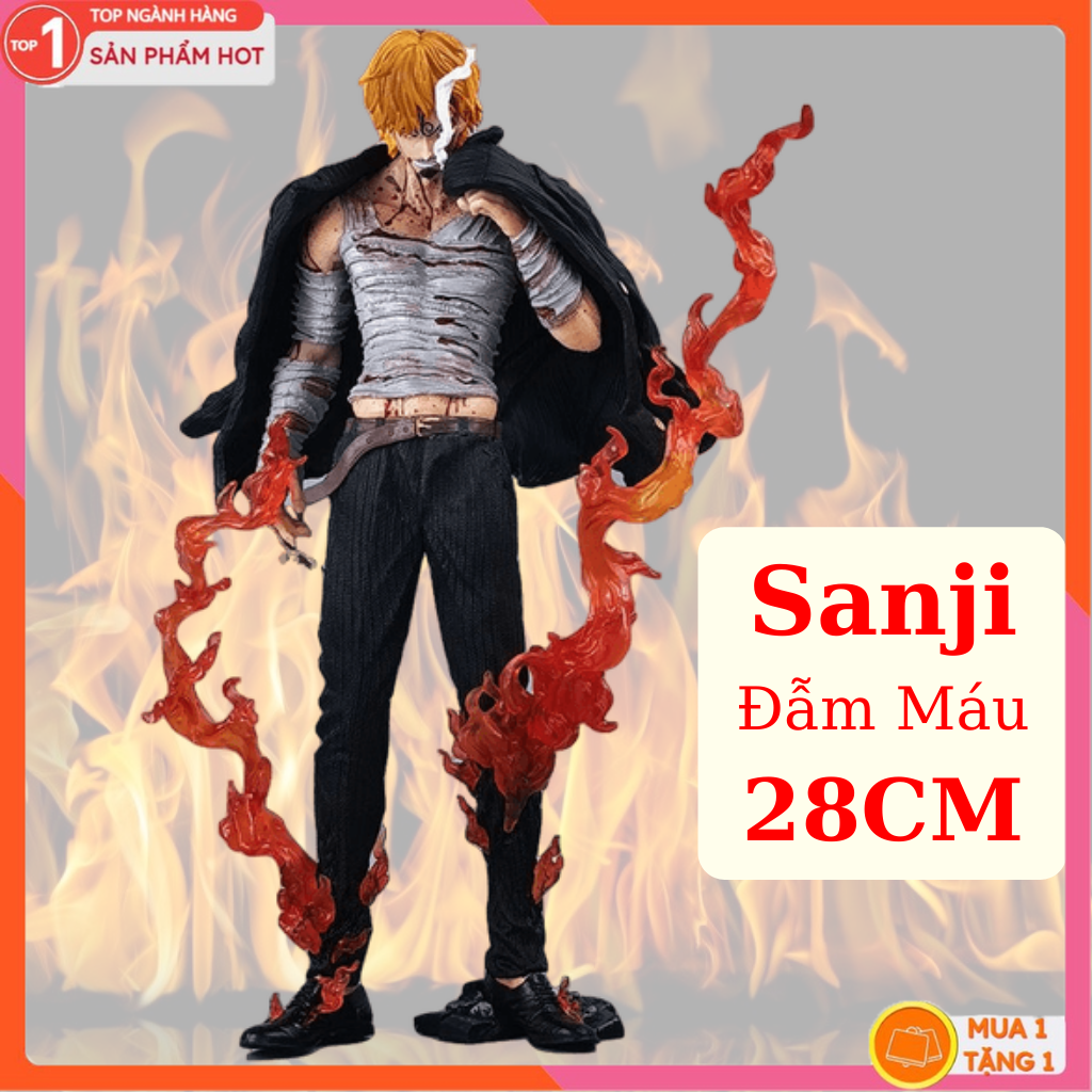 Mô Hình Sanji Đẫm Máu 28Cm Cực Ngầu Mô hình One Piece Figure Mô Hình Anmie One Piece Luffy Vua Hải Tặc