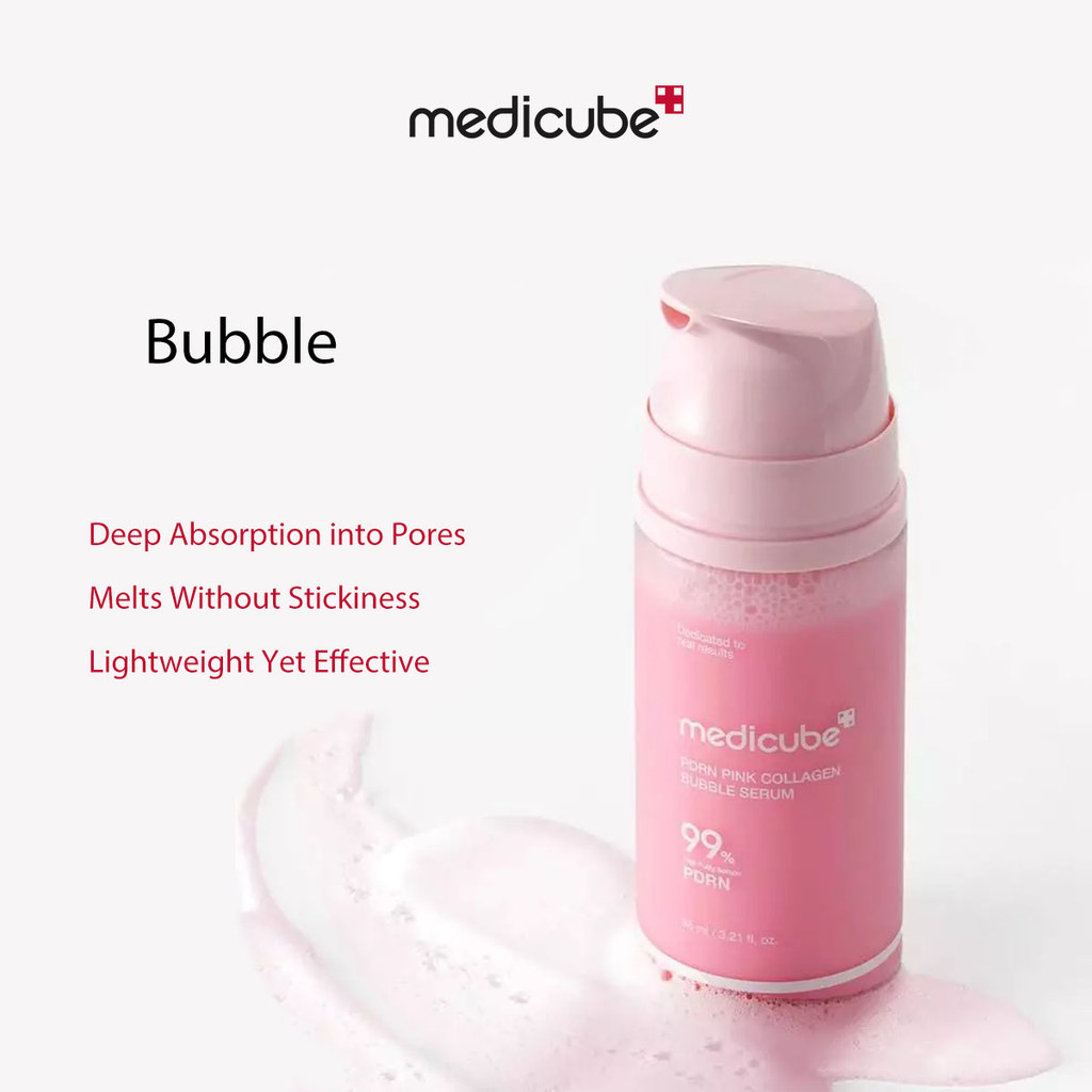 Medicube PDRN PINK COLLAGEN BUBBLE SERUM 95 ml – Phục Hồi Đàn Hồi, Căng Mịn