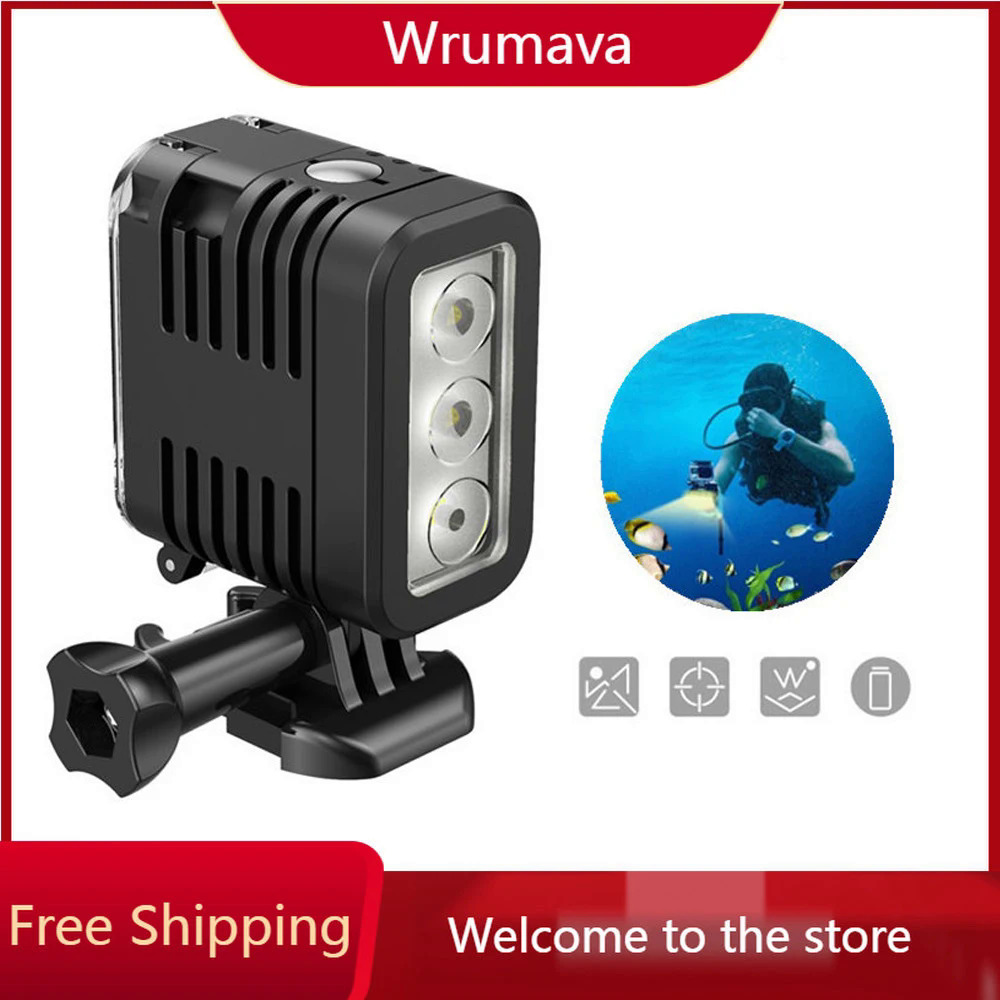 45 mét không thấm nước video ánh sáng lặn dẫn đèn tại chỗ cho GoPro Go Pro 111097 dưới nước điền ánh sáng hành động phụ kiện máy ảnh
