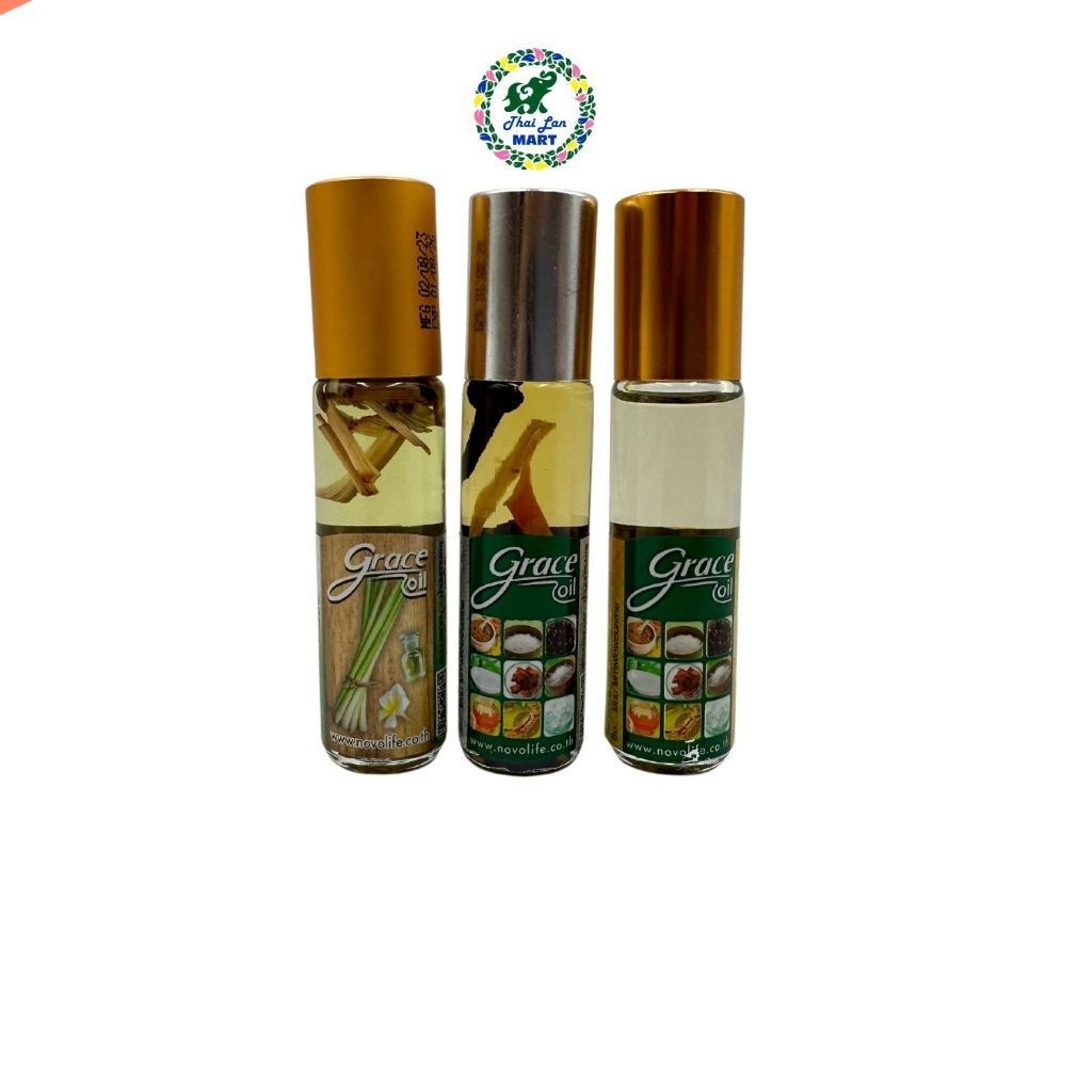 Dầu lăn grace oil gold silver lemon grass massage cảm cúm chóng mặt nội địa thái lan 8 ml