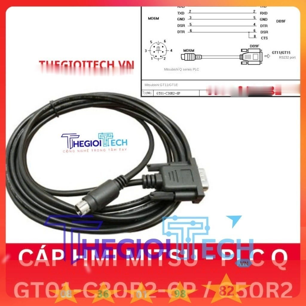 Tổng hợp Cáp kết nối màn hình Cảm ứng - 5M - GT01-C30R2-6P/ C50R2