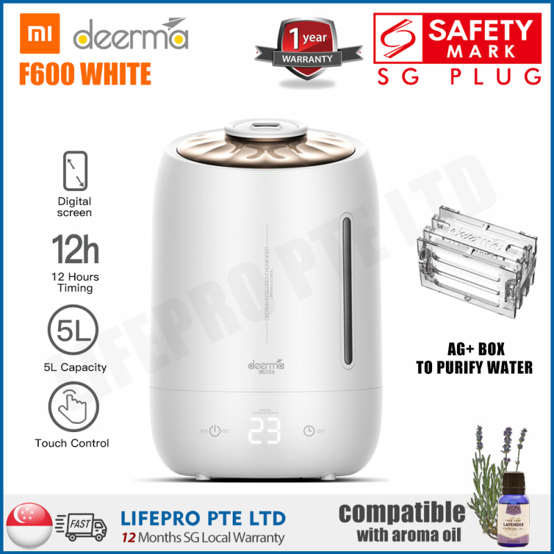 DEERMA F600 ULTRASONIC AIR HUMIDIFIER/5L LARGE CAPACITY/AROMA DIFFUSER/SG Plug/ Up to 12 Months SG Warranty Singapore