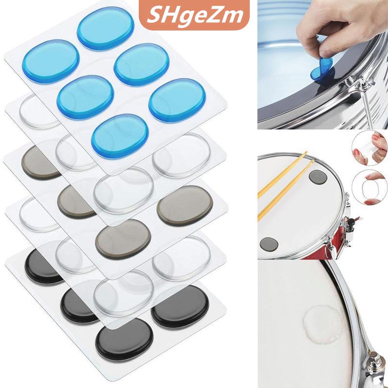 [COD] SHgeZm 6 cái Miếng Đệm Gel giảm chấn trống Silicone trống giảm thanh cho trống kiểm soát giai điệu