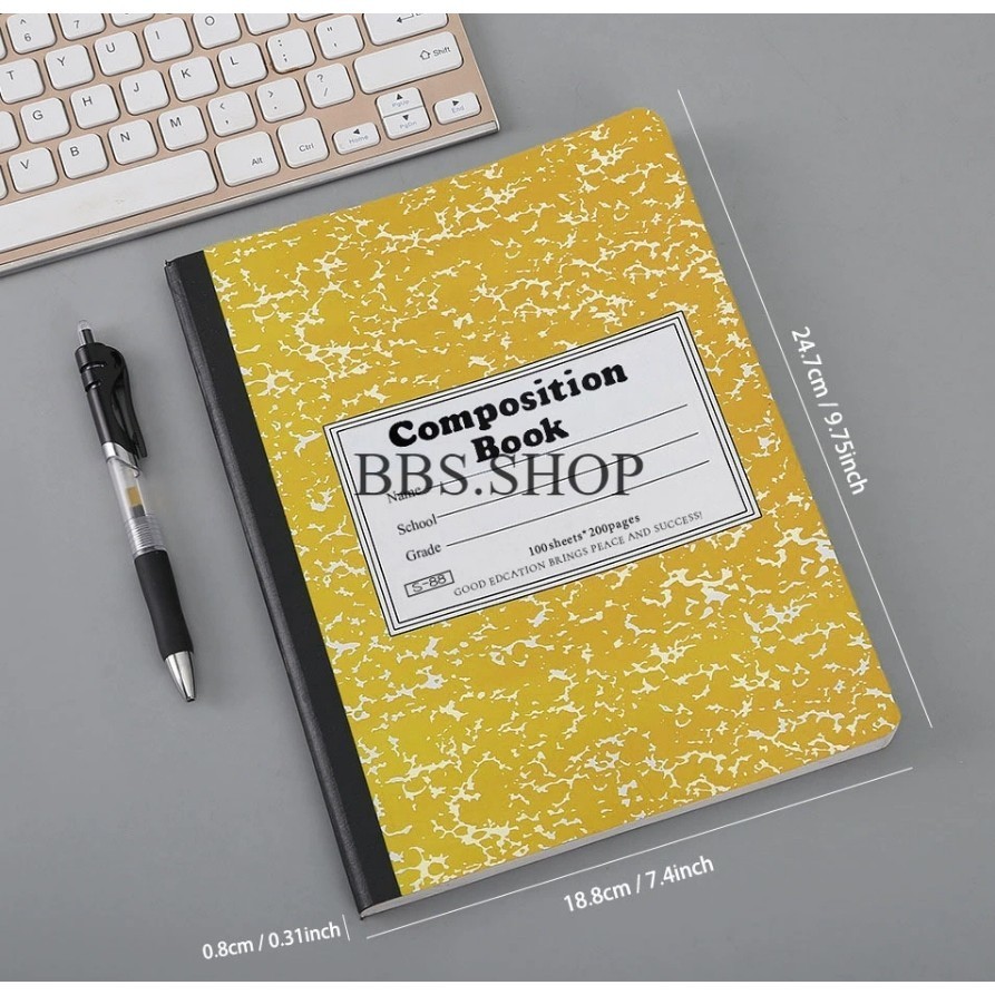 สมุดจดบันทึก 200 หน้า ขนาด B5 มีเส้น ปกแข็ง เครื่องเขียน สินค้าพร้อมส่งในไทย