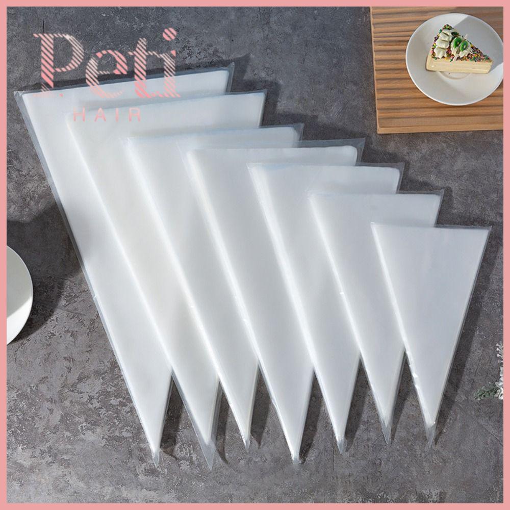 PETIHAIR 50Pcs/set Dùng một lần Túi bắt kem Đa chức năng Trong suốt Túi đựng Pipet bánh ngọt Dụng cụ làm bánh Phụ kiện làm bánh nhà bếp