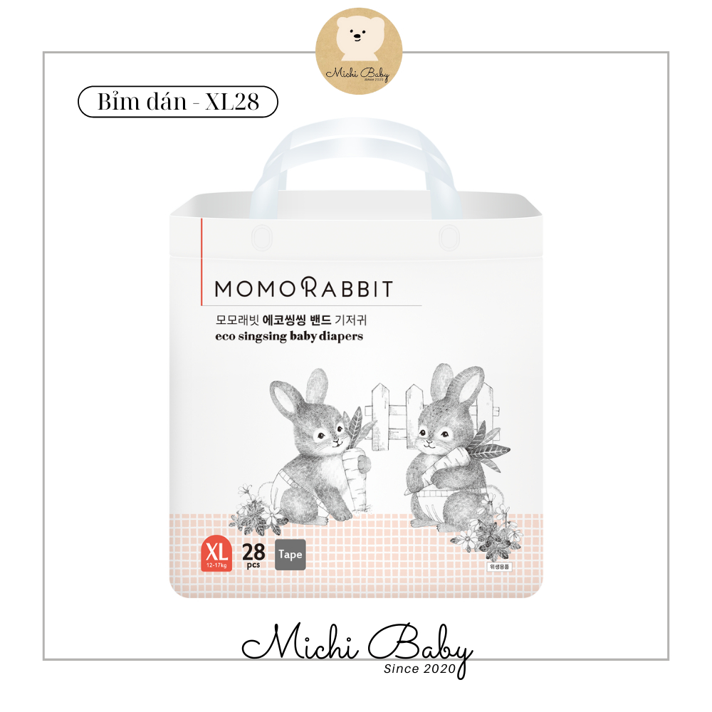 Michibaby- Bỉm MOMORABBIT Hàn Siêu Mỏng, Siêu Thấm Hút, An Toàn Với Da Bé - MC348 - 6