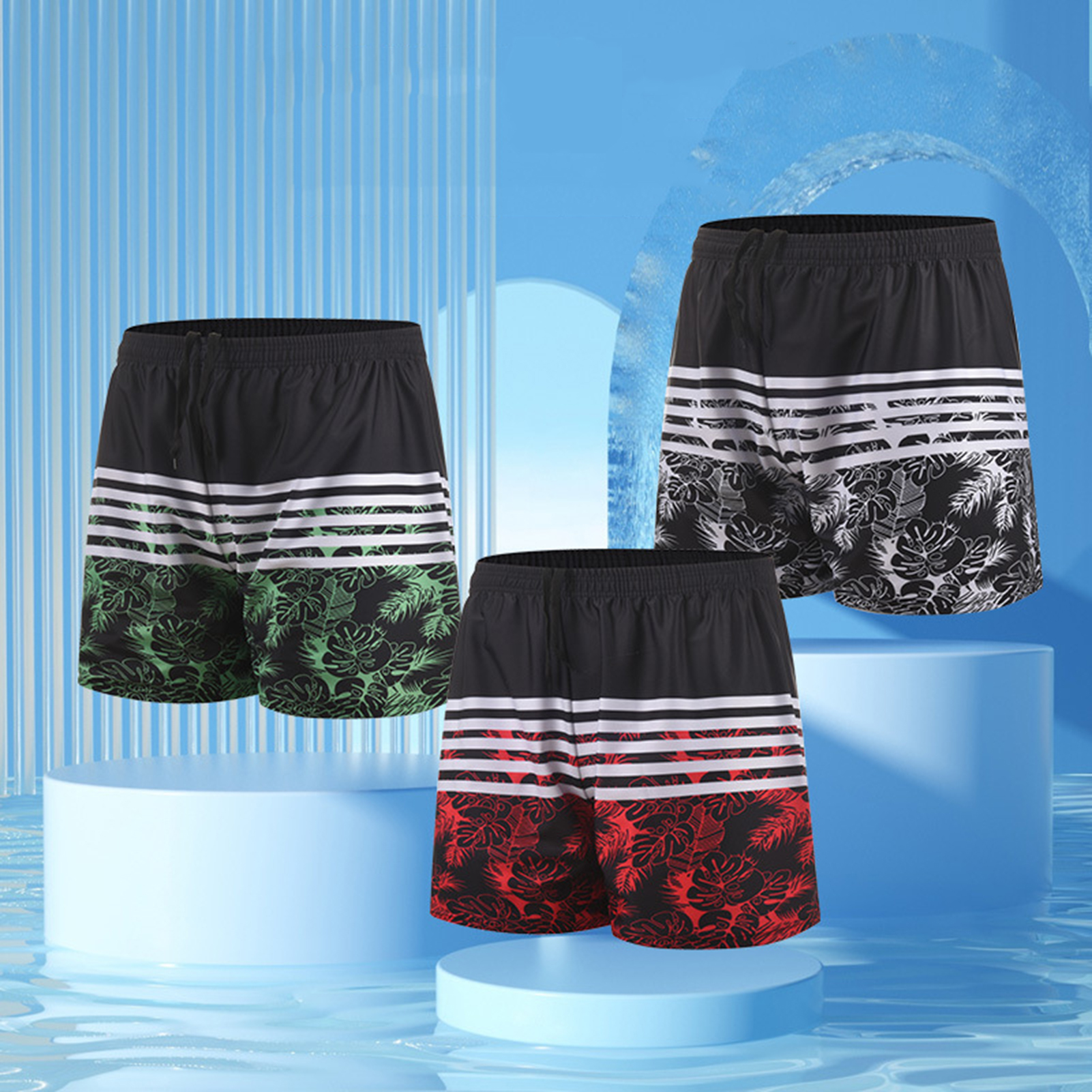 Yitu quần soóc bơi nam sọc quần đùi đi biển nam của nhanh chóng làm khô bãi biển quần short với đai eo đàn hồi và vải thoáng khí hoàn hảo cho mùa xuân nóng tắm và bơi lội hoạt động