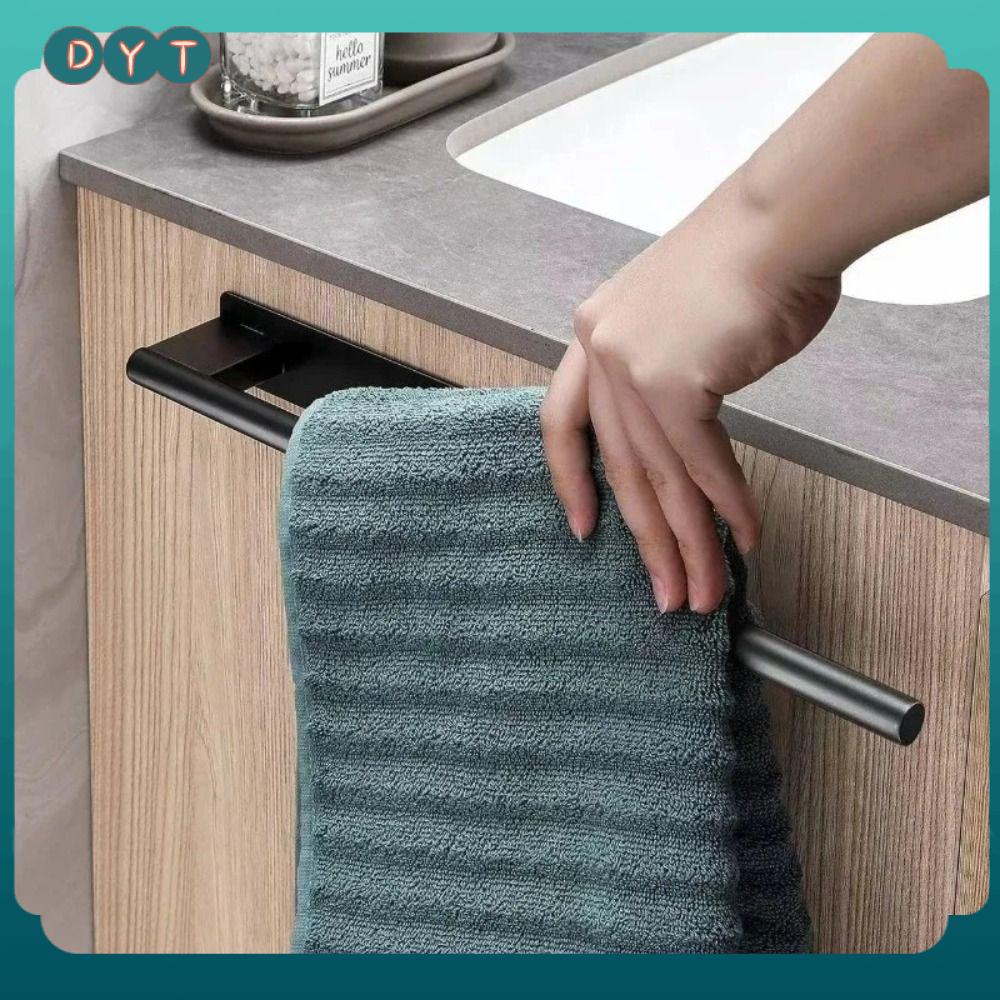 DYT Thép không gỉ Giá treo khăn Tự dính Không cần khoan Kệ lưu trữ MỚI Treo tường Cột khăn tắm Sắp xếp phòng tắm
