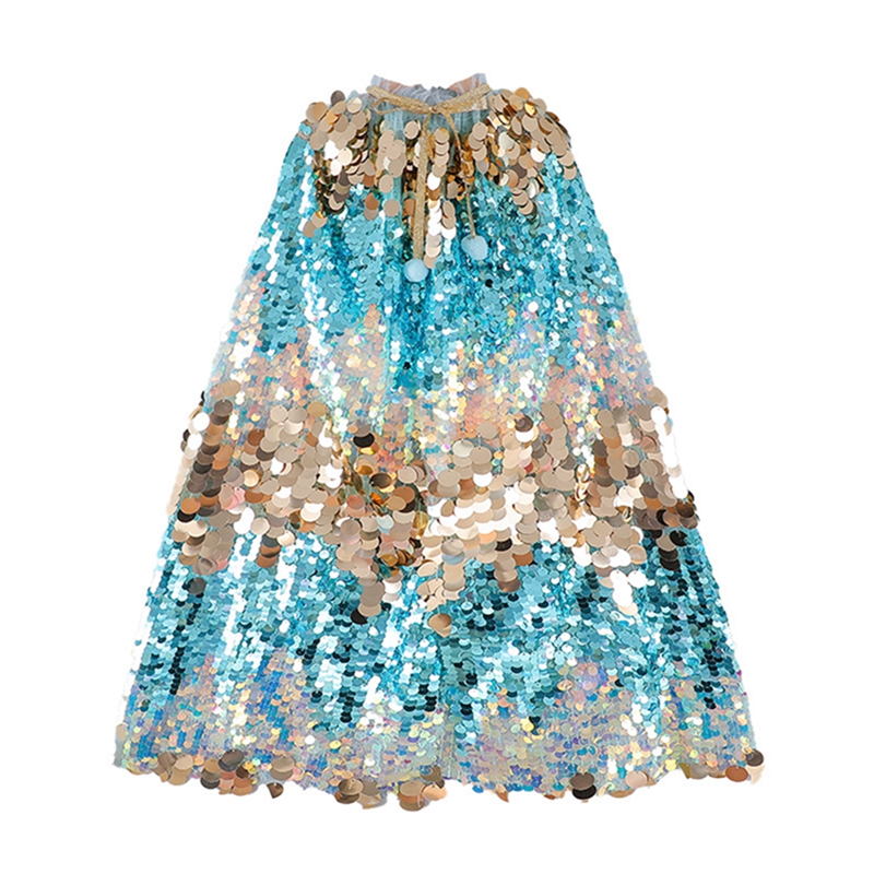 Lily'sshop trẻ em gái Trang Phục Cosplay thiết lập xê QUIN lấp lánh Nàng Tiên Cá CAPE Poncho cho trẻ mới biết đi nhập vai