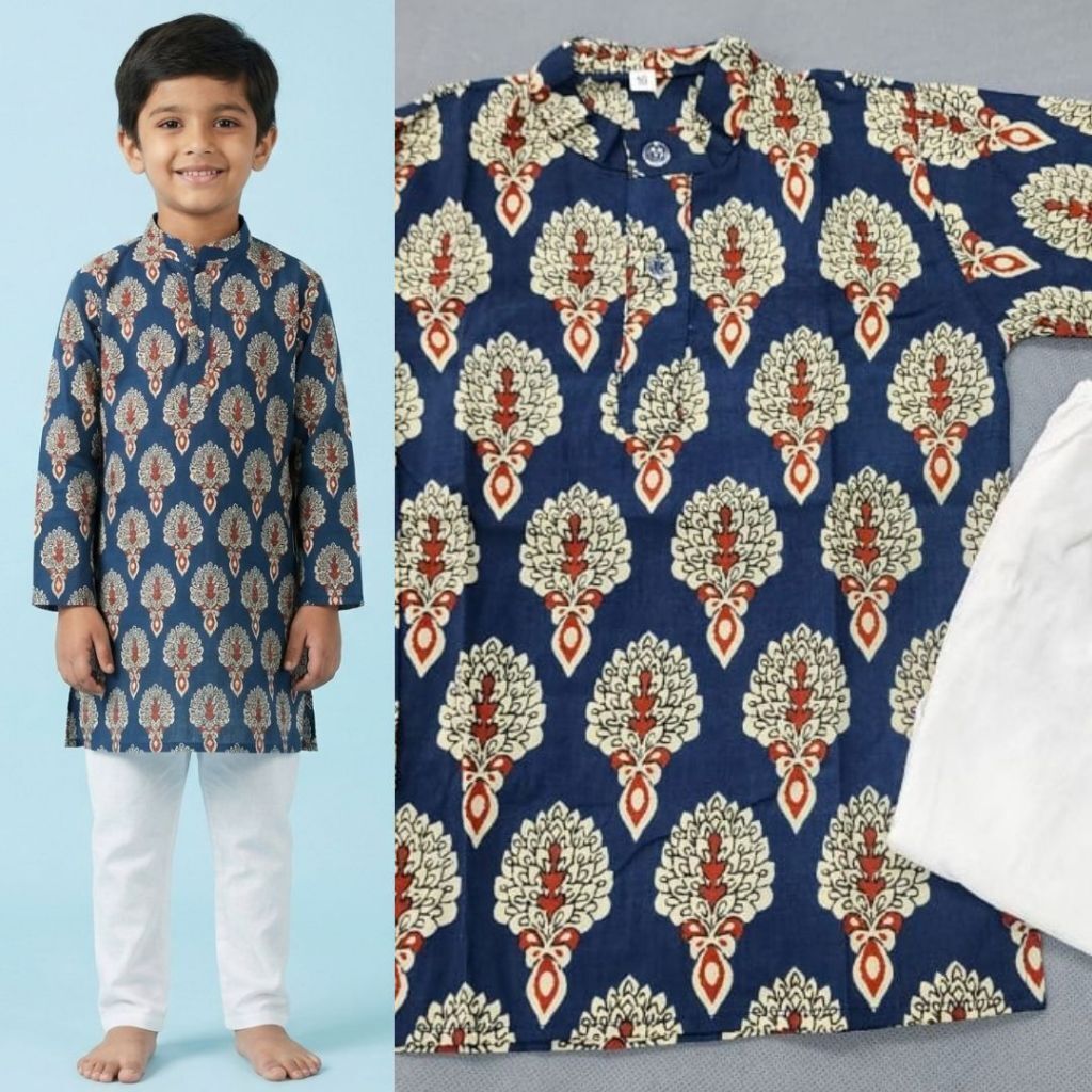 DEBAYU Boys Cotton Kurta with Bottom Set Size 16 to 32 Malaysia