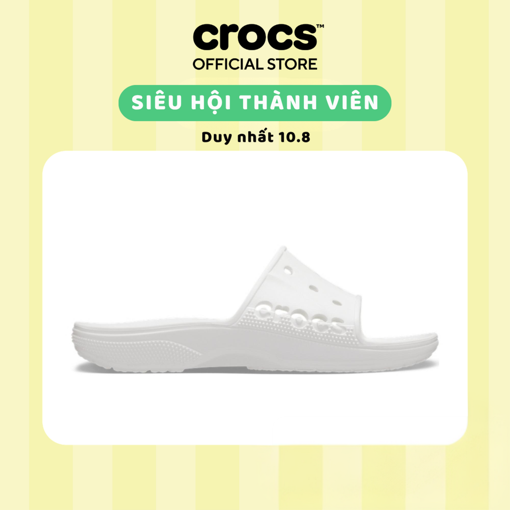 [SẢN PHẨM ĐỘC QUYỀN] Dép quai ngang Unisex Crocs Baya II - White - 208215-100