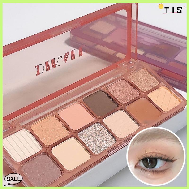 Follow Get New【TIS】 Dikalu kim cương đào Kumquat Eyeshadow Palette Nude màu hồng tím mắt ngọc trai long lanh bóng Hàn Quốc quyến rũ đường viền mắt tạo nên - 2