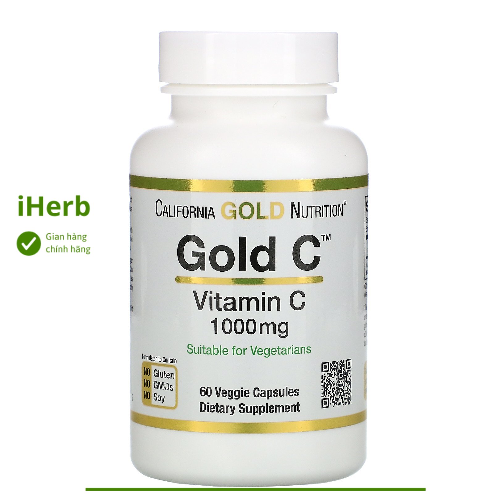Gold C, Vitamin C, 1,000 mg hộp 60 Veggie của Capsules California Gold Nutrition - iHerb việt Nam