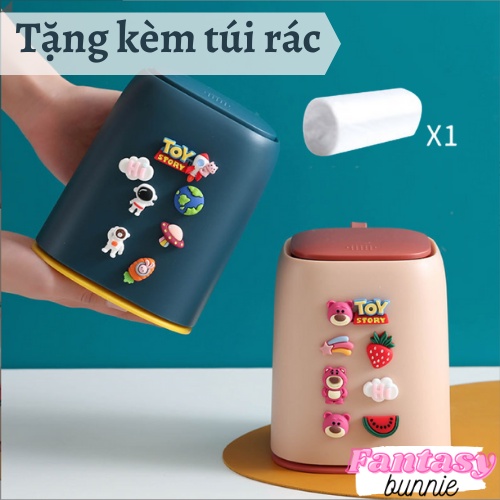Thùng rác mini, Giỏ đựng rác để bàn học, bàn văn phòng decor trang trí phòng đính sticker tiện dụng
