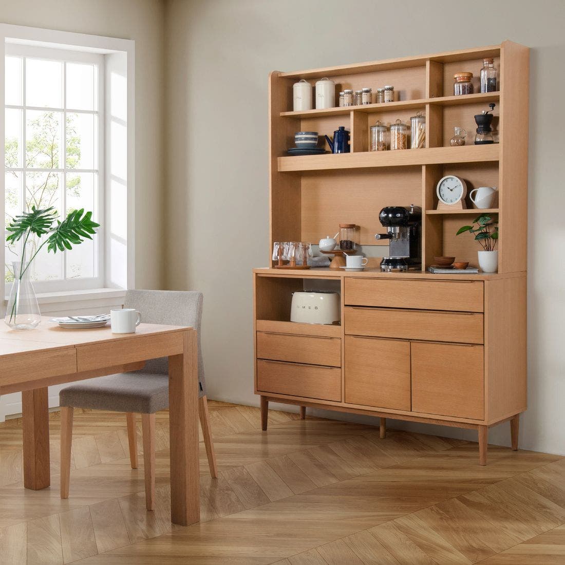 SB Design Square HABITAT ตู้สูง Habitat รุ่น Koff สีไม้อ่อน (140x45x200 ซม.) ราคา 27,500 บาท*ส่งฟรี