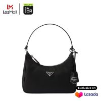 Prada Re-Edition 2005 Mini Bag In Re-Nylon and Saffiano With Enameled Metal Triangle Logo Black  ของแท้ ตรวจสอบโดย SASOM