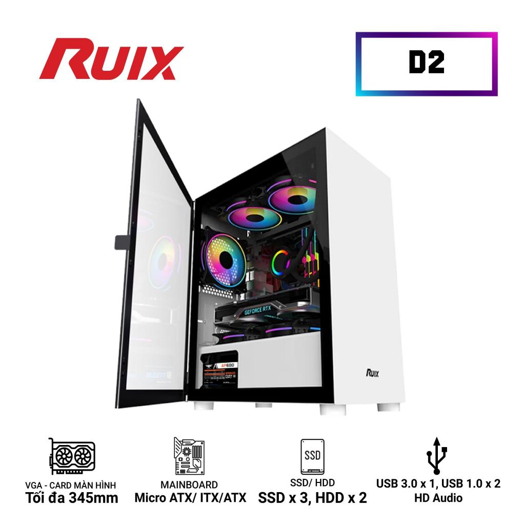 Case Ruix D2 White ( 350 X 210 X 415 Mm , Mặt Kính Cường Lực ) - Trắng