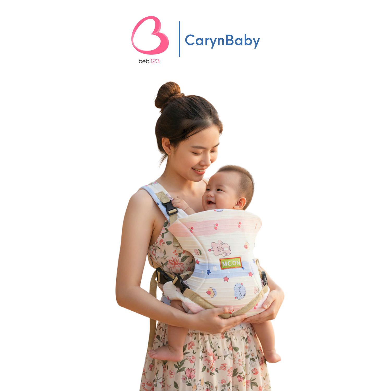 Địu Em Bé 4 Tư Thế Đa Năng, An Toàn, Vải Mềm Mại Cho Bé CarynLAZADA