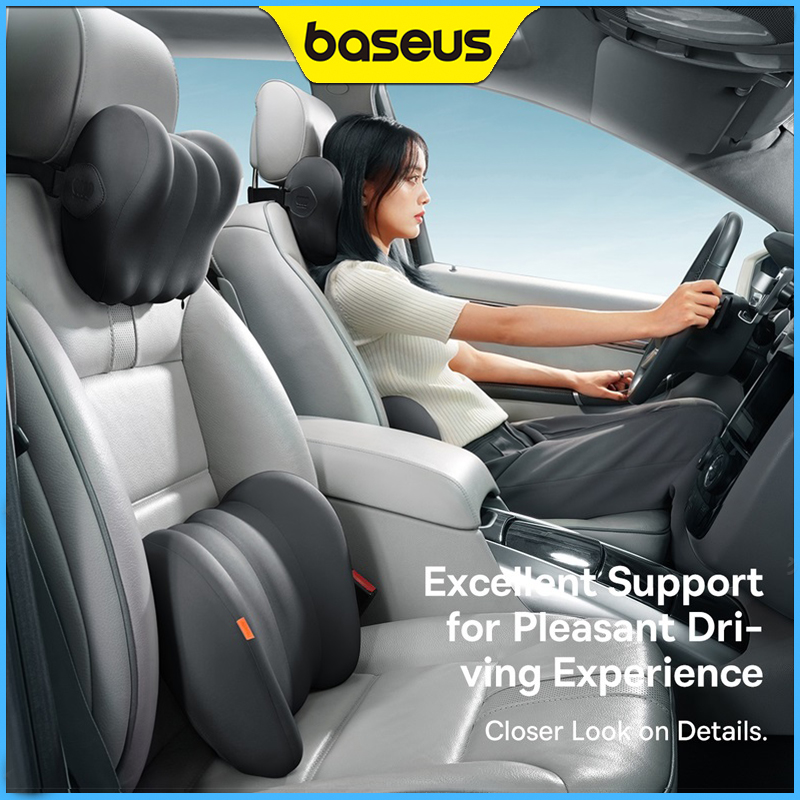  Baseus gối tựa lưng ô tô gối tựa đầu 3D Bộ nhớ ghế xốp cho văn phòng nhà thư giãn cổ thoáng khí xe trở lại Đệm lót ghế xe hơi 