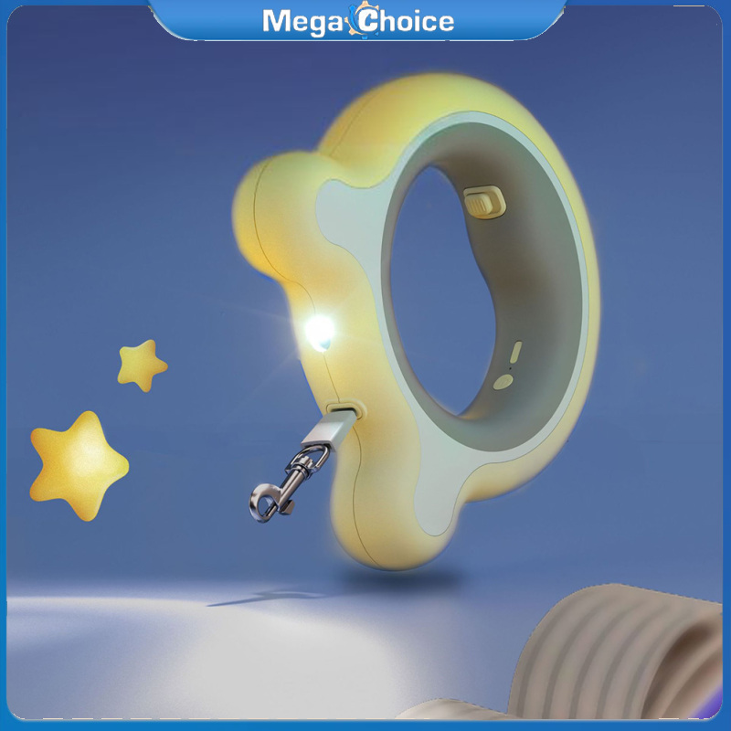 MegaChoice Retractable Dog Leash With LED Flashlight For Up To 66 Lbs Pets, One-Button Braking System, Anti-Slip Handle, For Small & Medium Dogs Night Walking ราคา 695 บาท*ส่งฟรี