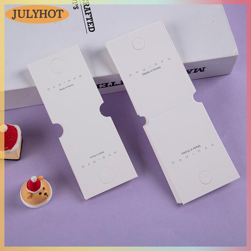 JULYHOT 50pcs gấp trên treo thẻ tông gói trắng thủ công treo Thẻ Tag cho trang sức hiển thị treo vòng đeo tay Bông tai Keychain tóc Clip tóc quan hệ