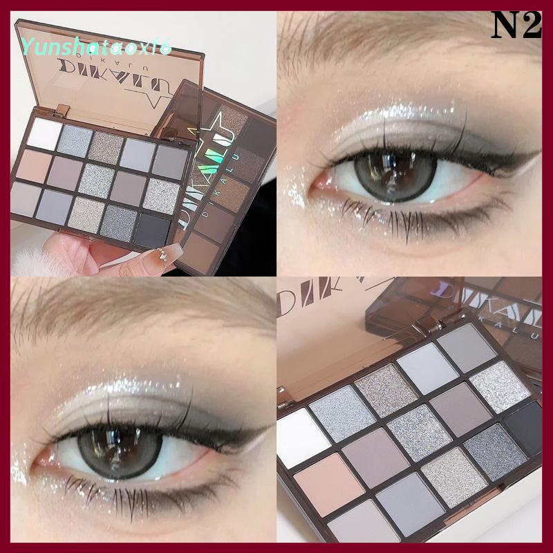 yunshataoxf Dikalu màu xanh lá cây Eyeshadow Palette màu tím long lanh Pearlescent Matte Eye Shadow ánh sáng lung linh trang điểm lâu dài phụ nữ vẻ đẹp mắt mỹ phẩm - 5