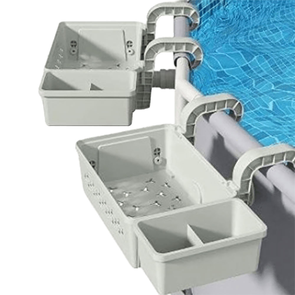 【New Arrival】 Durable Waterproof Poolside Hanging Baskets with Cup Holders for Above Ground Pools Large Capacity Pool Accessories Organizer Harga 47 Ringgit*Penghantaran Percuma