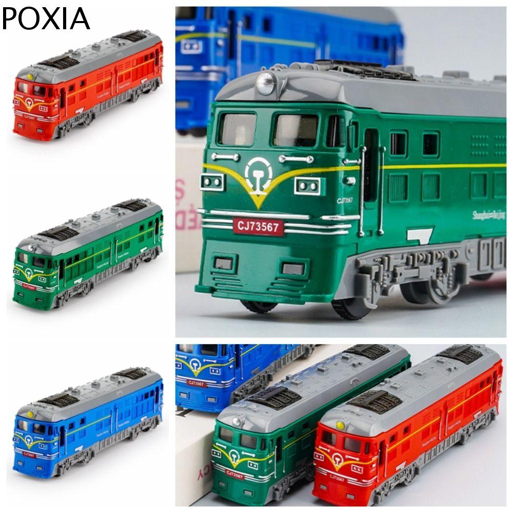 POXIA Giáo Dục Mô hình tàu quán tính Cân mô phỏng Thu nhỏ Đồ chơi xe đường sắt Quà sinh nhật Kéo lại Đồ chơi xe lửa Đồ chơi trẻ em
