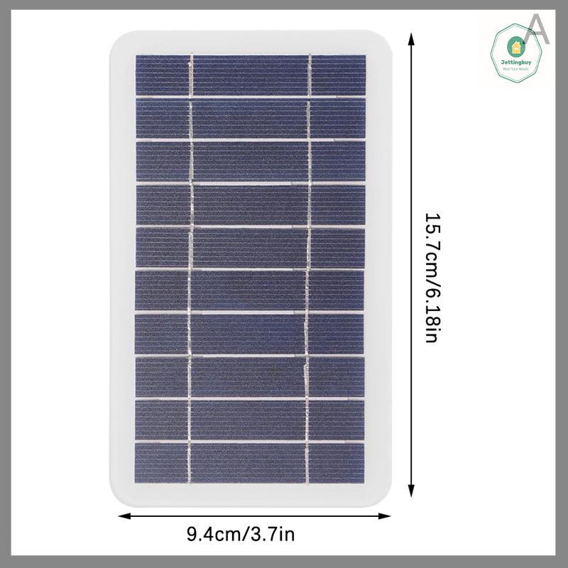 【Jettingbuy】 🔥🔥🔥 Hot Sale 2W Solar Panel With USB Waterproof Outdoor Hiking And Camping Portable Bat