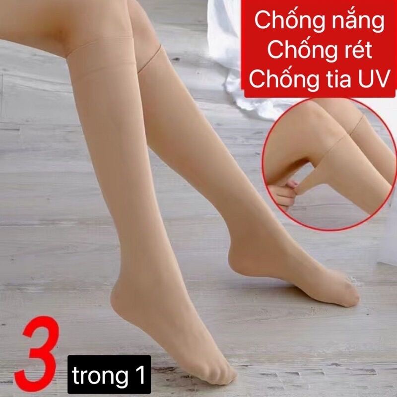   xả kho  5 đôi Tất vớ da chân dày dặn dài tới gối chống nắng chống tia uv bảo vệ da chân - Shop Kim Yến 5 
