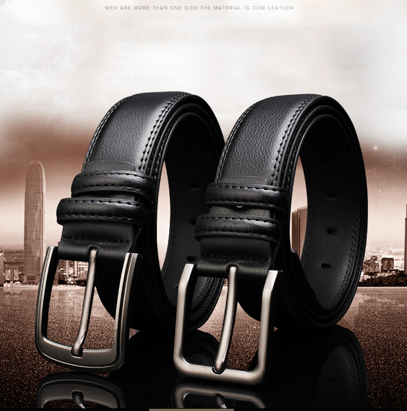 Male Fashion Designer Belt Stylish Belt With Copper Buckle Jeans Cowhide Belt Casual Belt For Men Men's Genuine Leather Belt