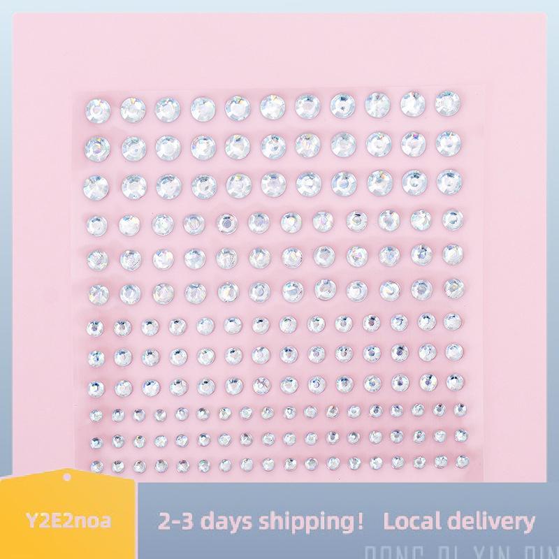 【Y2E2noa】 1Sheet 165Pcs 3456mm Rhinestone Stickers Jewels Stickers Self Adhesive Face Body Gem Stickers DIY Decorative Crafts