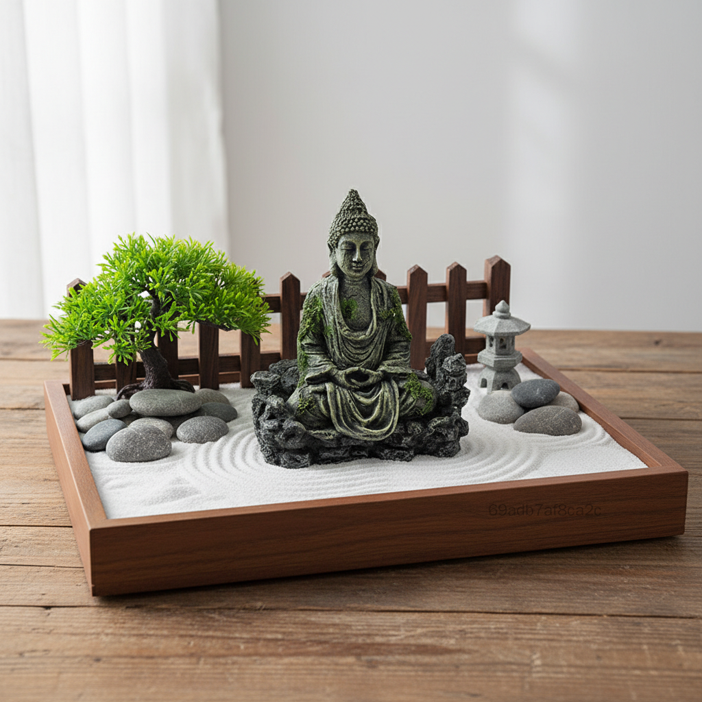Tượng Phật bằng nhựa trang trí trang trí bể cá Chất liệu bền chống nước TF-Inc-VN - 3