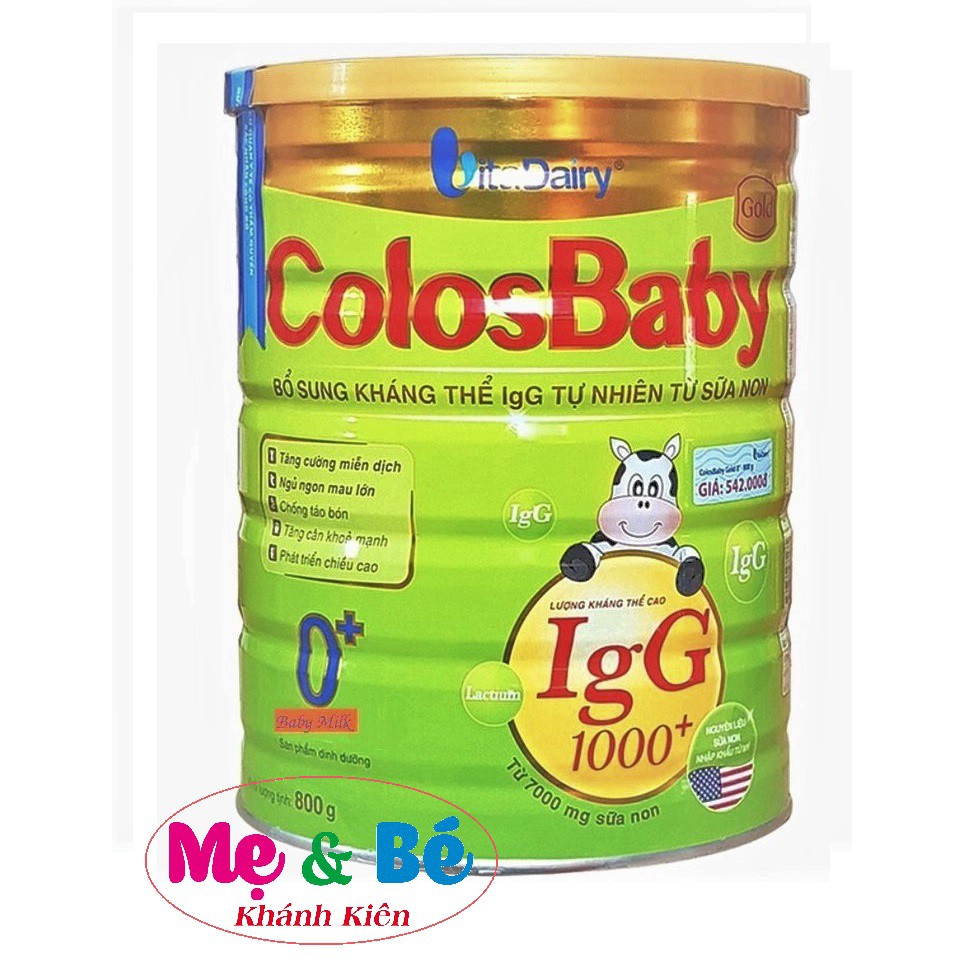 Sữa ColosBaby Gold 1000IgG 0+ 800g Chính Hãng VitaDairy, Date 2024