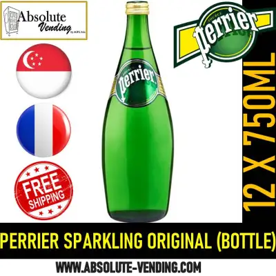 PERRIER ORIGINAL Sparkling Mineral Water 750ML X 12 GLASS (BOTTLES) - FREE DELIVERY within 3 working days!