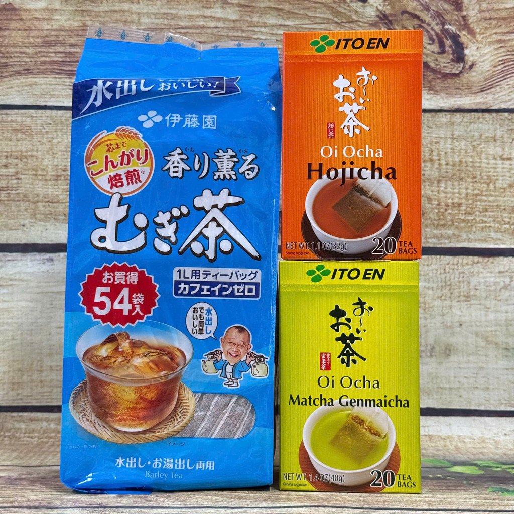 Combo Trà Rang Nhật Dễ Uống Hằng Ngày - Hojicha + Genmaicha + Mugicha Túi Lọc