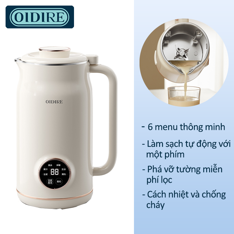 Máy Làm Sữa Đậu Nành OIDIRE Máy Phá Tường Tự Động Mới Gia Dụng Nhỏ Đa Chức Năng Không Lọc