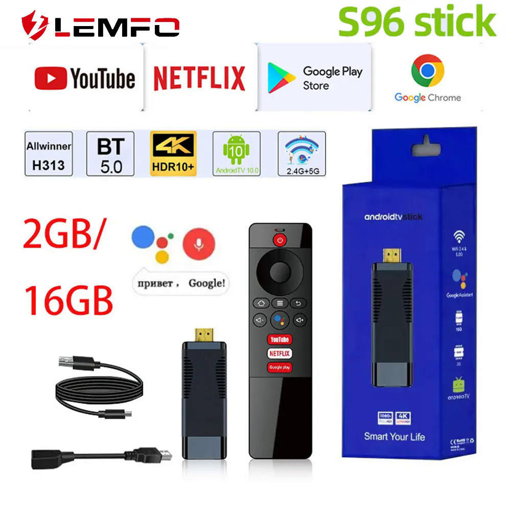 LEMFO S96 Android TV Stick 2GB 16GB Bluetooth 5.0