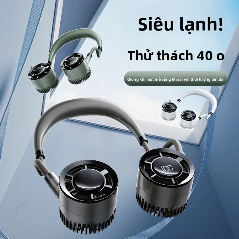  Romoss Quạt đeo cổ 4 tốc độ Có thể gập lại Màn hình hiển thị công suất tốc độ gió Neck fan 16 Giờ quạt tích điện mini quạt cầm tay mini sạc điện 