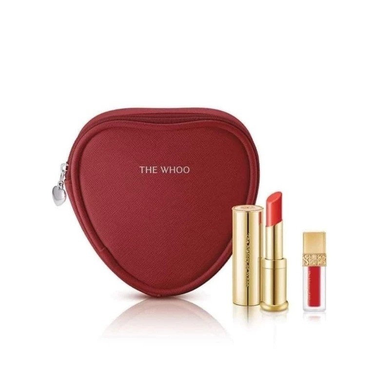 Set son dưỡng môi Whoo Gongjinhyang Mi Glow Lip Balm Valentine tặng Túi trái tim đỏ