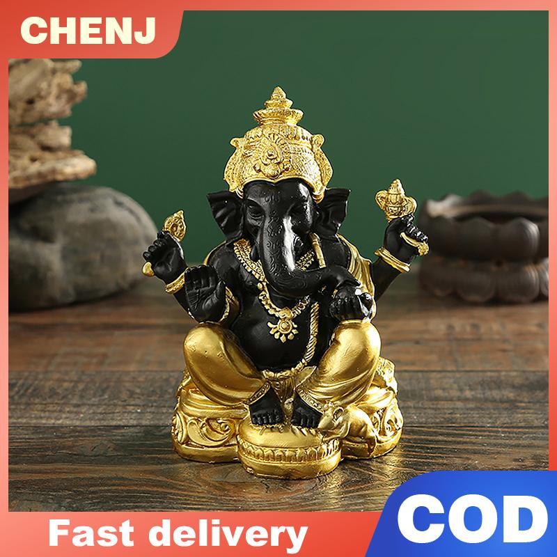 CHENJ รูปปั้นช้างฮินดูรูปปั้นพระพิฆเนศรูปปั้นช้างพระพิฆเนศรูปปั้นเทพเจ้าช้างเครื่องประดับตกแต่งโต๊ะ ราคา 170 บาท*ส่งฟรี