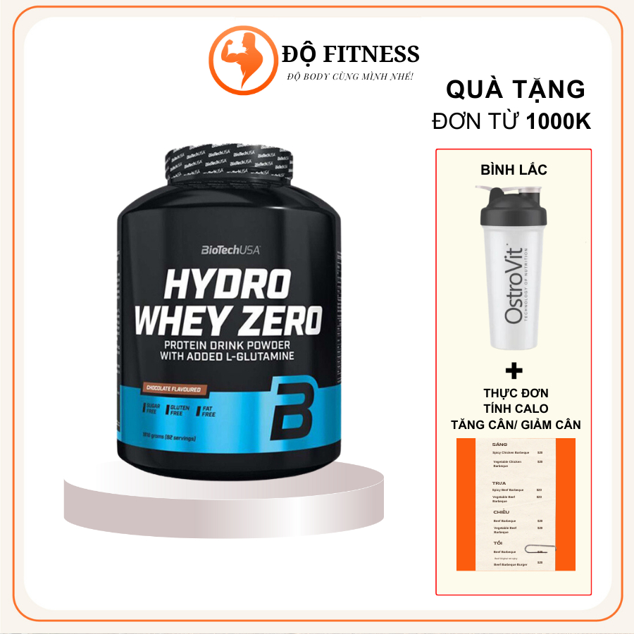 Hydro Whey Zero BioTechUSA 4 Lbs (1816 Kg) 82 Lần - Hỗ Trợ Tăng Cơ Giảm Mỡ Protein Thuỷ Phân BCAA và