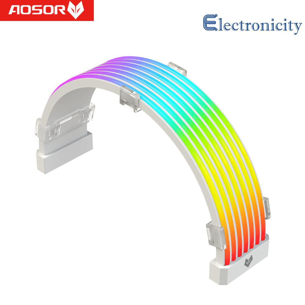 Coolmoon aosor linh hoạt gắn ánh sáng PC đèn nền linh hoạt đèn Led 5V argb hào quang đồng bộ linh hoạt đèn dải Led uốn cong cho 24Pin Bo mạch chủ